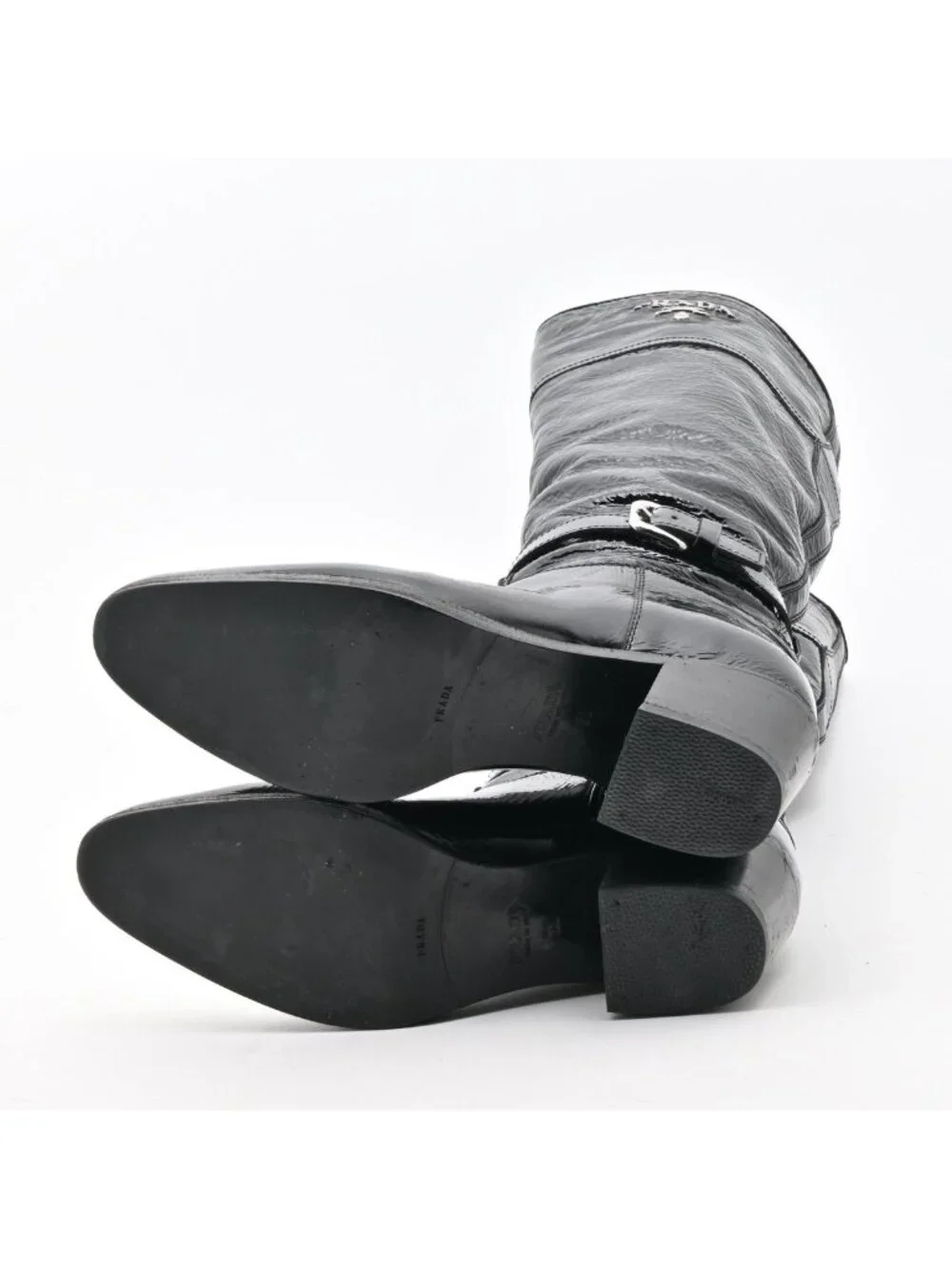 Prada Long Boots Black Leather